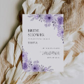 紫色のブライダルシャワーへの招待 招待状
