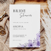 紫色のブライダルシャワーへの招待 招待状