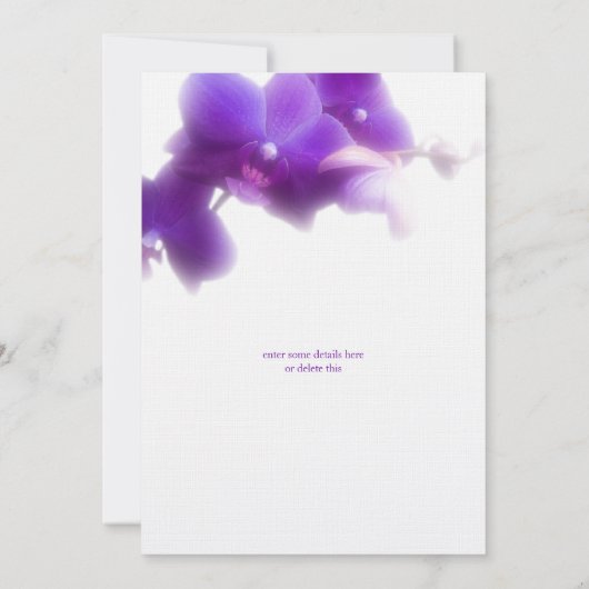 紫色のブライダルシャワーへの招待 招待状 (裏面)