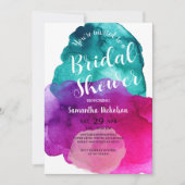 紫色のブライダルシャワーへの招待 招待状 (正面)