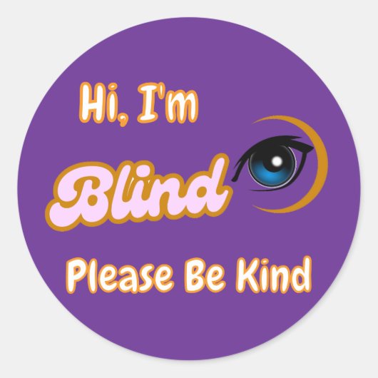 紫色のブラインド記号 ラウンドシール (正面)