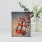 紫色のブラシストロークのポストカード付きバレエシューズ ポストカード (スタンド正面)