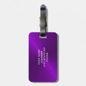 紫色のブラシ仕上げメタリックロゴラゲッジタグ ラゲッジタグ (裏面縦)