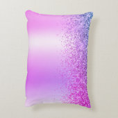 紫色のブラシ仕上げ金属モノグラム名モダン アクセントクッション (裏面(縦))