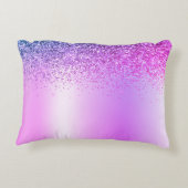 紫色のブラシ仕上げ金属モノグラム名モダン アクセントクッション (裏面)