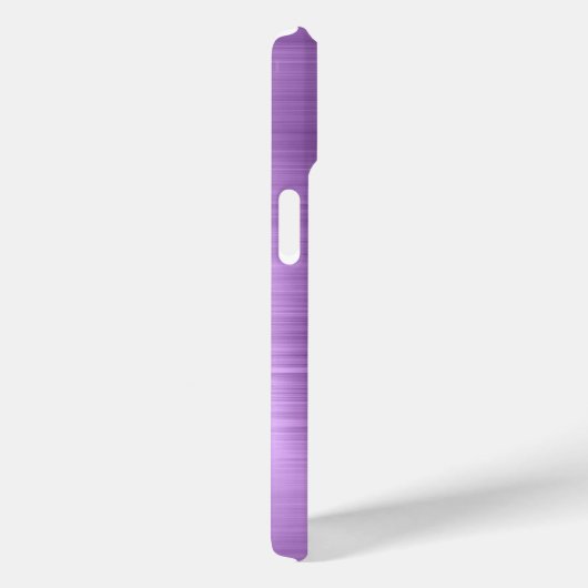 紫色のブラシ仕上げ金属白黒スクリプトモノグラム Case-Mate iPhoneケース (裏面 / 右)