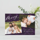 紫色のブラシ付き格子模様3枚の写真 シーズンカード (スタンド正面)