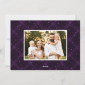 紫色のブラシ付き格子模様3枚の写真 シーズンカード (裏面)