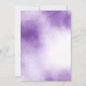 紫色のブラシ水カラー結婚式招待状 招待状 (裏面)