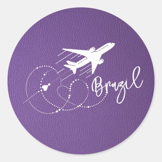 紫色のブラジル・パスポート ラウンドシール (正面)