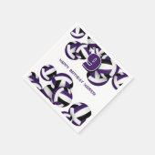 紫色のブラックチームカラーバレーボールキッズスポーツ スタンダードカクテルナプキン (角)