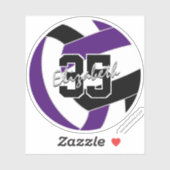 紫色のブラックバレーボールチームの色 シール (シート)