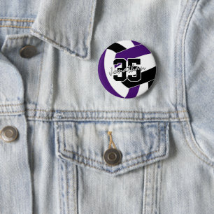 紫色のブラックバレーボールチームの色 缶バッジ