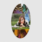 紫色のブルゴーニュ色のオレンジ色の熱帯蝶 オーナメント (正面)