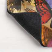 紫色のブルゴーニュ色のオレンジ色の熱帯蝶 マウスパッド (コーナー)