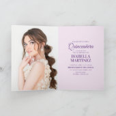 紫色のブルーウォーター色のフローラキンセアニラ写真 カード (内部)