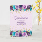 紫色のブルーウォーター色のフローラキンセアニラ写真 カード (黄色い花)