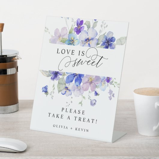 紫色のブルーネイビーレイダーヴィオラ愛は甘い好意である 台座サイン (インサイチュ)