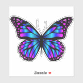紫色のブルーバタフライカスタムカットビニールシール シール (シート)