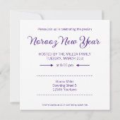 紫色のブルーピンクの花ヒヤシンス幸せノーズ 招待状 (裏面)