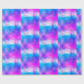 紫色のブルーフラクタルネクタイ – 染料スノーフレーククリスマス ラッピングペーパー (フラット)