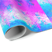紫色のブルーフラクタルネクタイ – 染料スノーフレーククリスマス ラッピングペーパー (ロールコーナー)