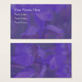 紫色のブルーフラッグアイリスフラワー名刺 (正面&裏面)