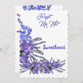 紫色のブルーベルの花忘れ私はバンタインではない シーズンカード (正面/裏面)