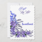 紫色のブルーベルの花忘れ私はバンタインではない シーズンカード (正面)