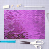 紫色のブロックきらめくパターン 薄葉紙 (クラフト)