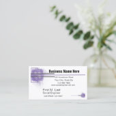 紫色のブロックと線のアートワークの汎用 名刺 (スタンド正面)