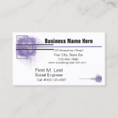 紫色のブロックと線のアートワークの汎用 名刺 (正面)