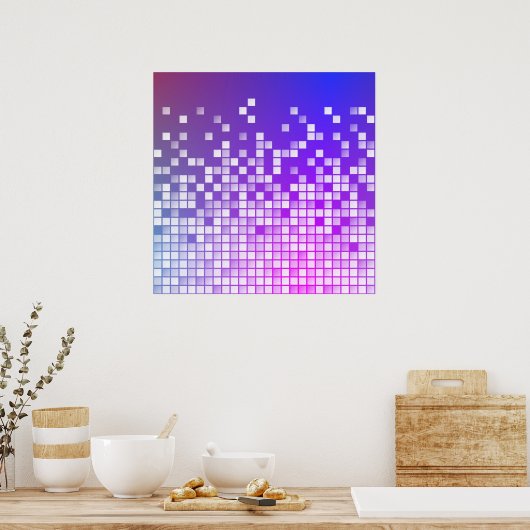 紫色のブロック ポスター (キッチン)