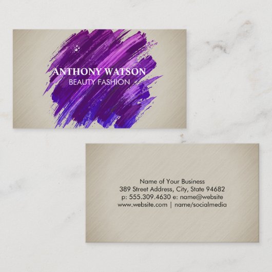 紫色のブ絵を描ラット |テクスシンプルチャ 名刺 (正面/裏面)