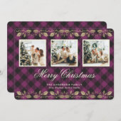 紫色のプライド植物写真撮影メリークリスマスカード シーズンカード (正面/裏面)
