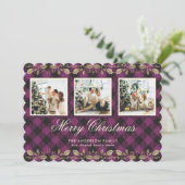 紫色のプライド植物写真撮影メリークリスマスカード シーズンカード (スタンド正面)