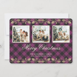 紫色のプライド植物写真撮影メリークリスマスカード シーズンカード