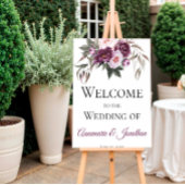 紫色のプラムピンクの牡丹が私たちの結婚店に歓迎 ポスター