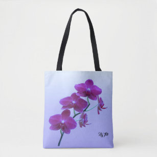 紫色のプラムファンタジーの蘭のカスタムな肩のトート トートバッグ