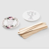 紫色のプラムラベンダー牡丹の緑のラウンドファン ハンドファン (組立なし)