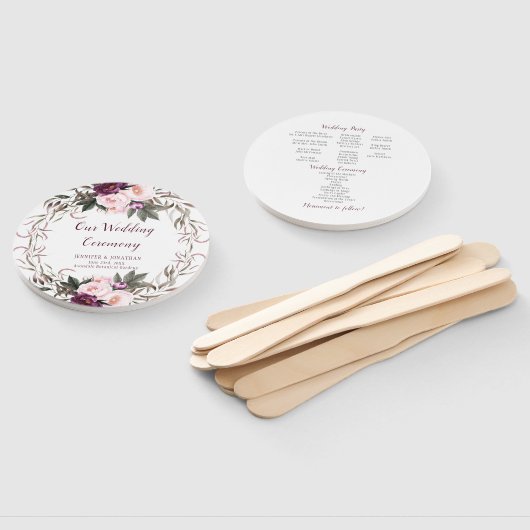 紫色のプラムラベンダー牡丹の緑のラウンドファン ハンドファン (組立なし)