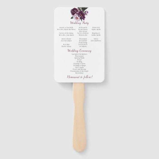 紫色のプラムラベンダー牡丹グリーンプログラムファン ハンドファン (裏面)