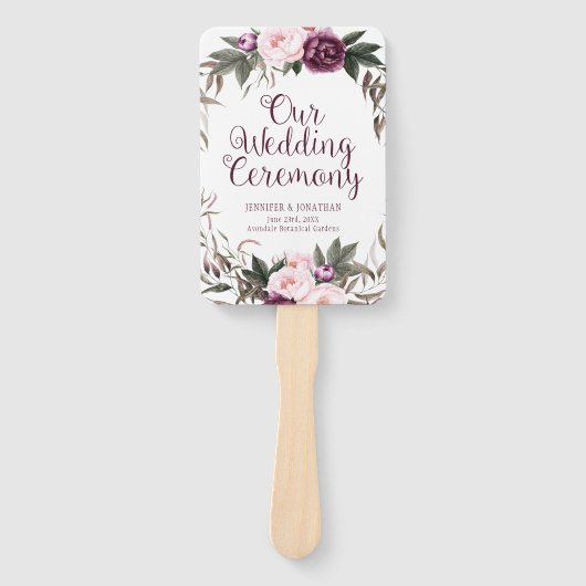 紫色のプラムラベンダー牡丹グリーンプログラムファン ハンドファン (正面)