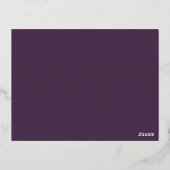 紫色のプラム金箔ミニマリストエンクロージャカード 箔シーズンポストカード (裏面)