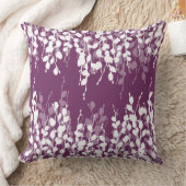 紫色のプラムPussywillow クッション (ブランケット)