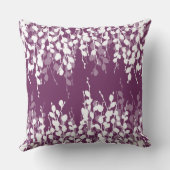 紫色のプラムPussywillow クッション (裏面)