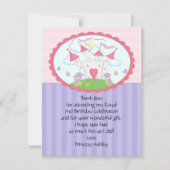 紫色のプリンセスの城は平らなカード感謝していしています サンキューカード (正面)