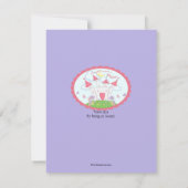 紫色のプリンセスの城は平らなカード感謝していしています サンキューカード (裏面)