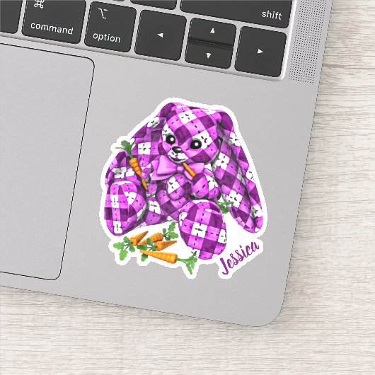 紫色のプレイドバニーnニンジン名 シール (詳細)