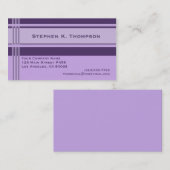 紫色のプロフェッショナルのストライプのブロック 名刺 (正面/裏面)